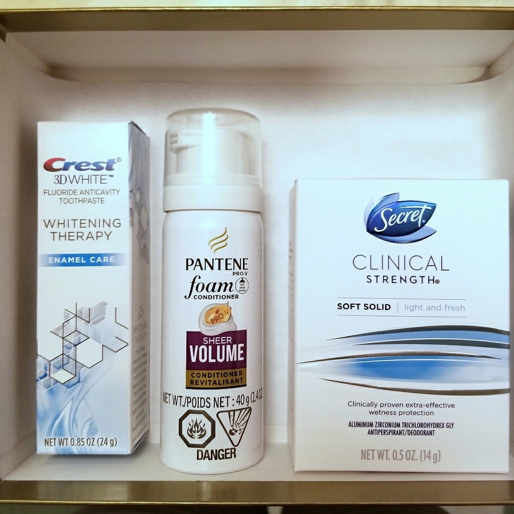 SAMPLE BUNDLE, Crest 3d white, Secret Clinical